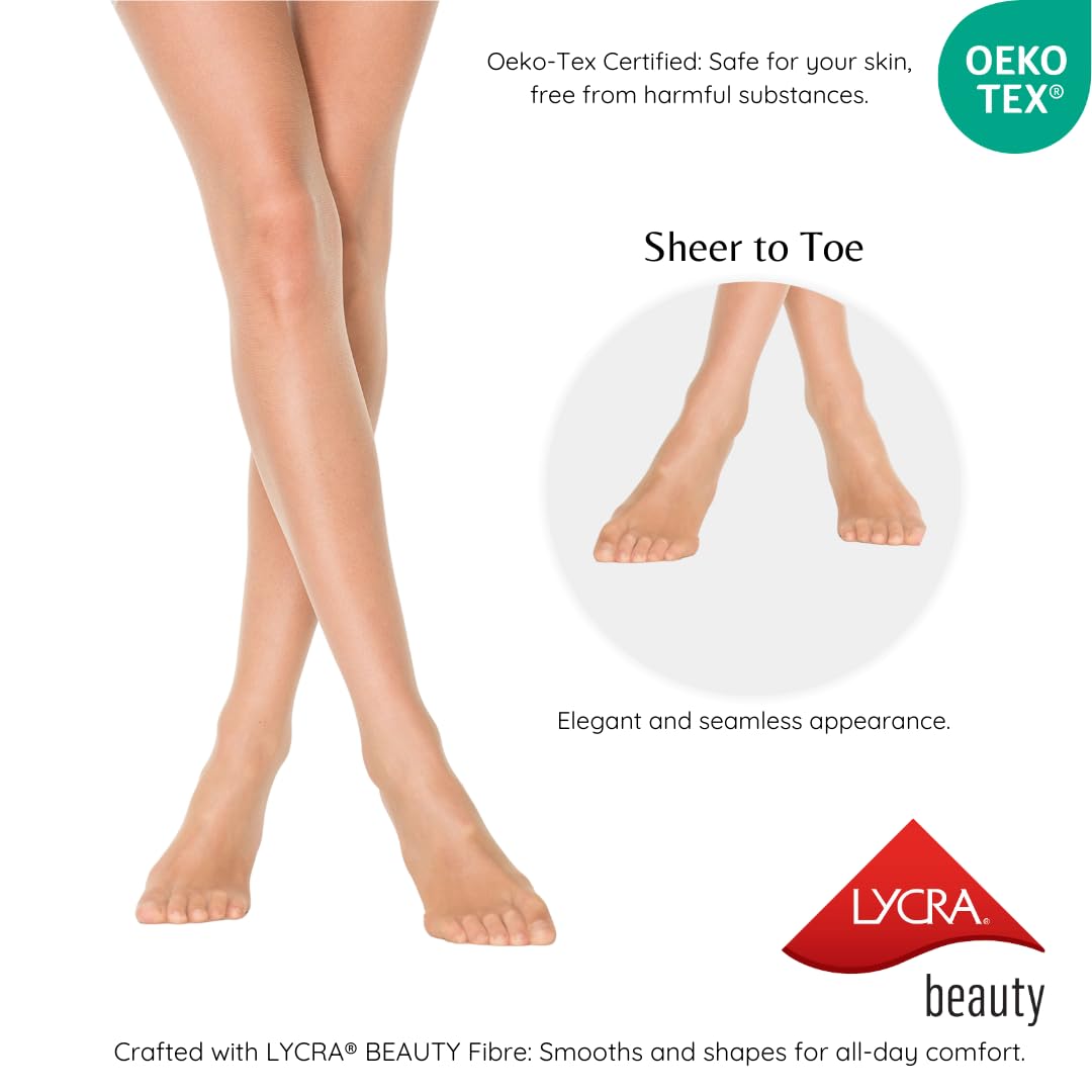 PENTI Control Top Tights | Maximum Tummy Control Pantyhose 100 Den High Waist & 15 Den Sheer | Shaping Sheer Hose