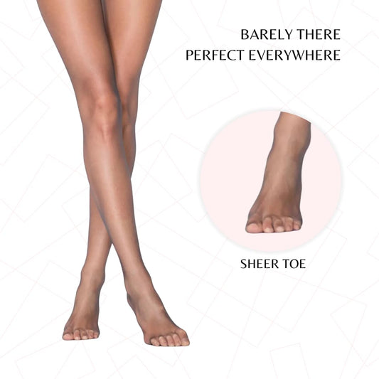 3 Pairs 5 Den Ultra Sheer Pantyhose | Barely-There Transparent Women's Tights | Seamless with Breathable Gusset