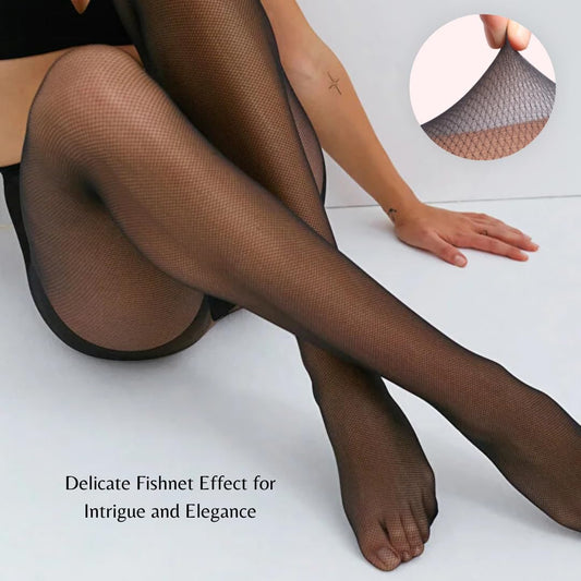 PENTI Tulle Women's Pantyhose | 15 Den Fine Mesh Sheer Tights with Fishnet Style | Comfort & Durable, Black