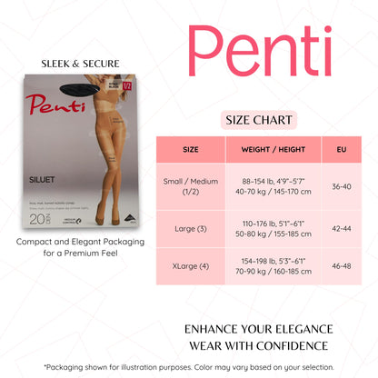 3 Pairs 20 Den Shaper Control Top Pantyhose | High-Waisted Shapewear Tights | Oeko-Tex Certified