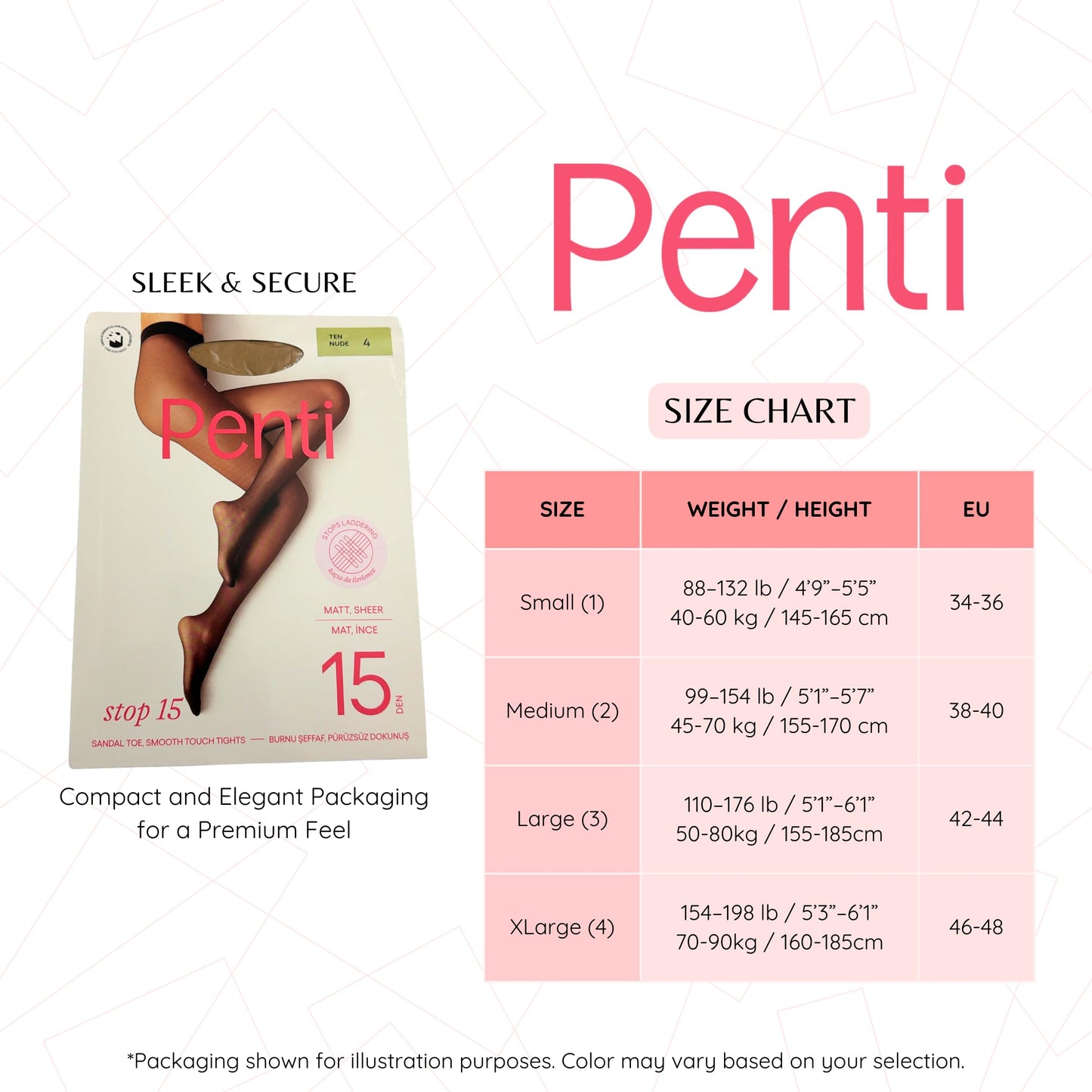 PENTI Stop 15 Run-Resistant Ultra Sheer Pantyhose | Matte 15 Denier Sheer-to-Waist Tights | Anti-Run Invisible Waist
