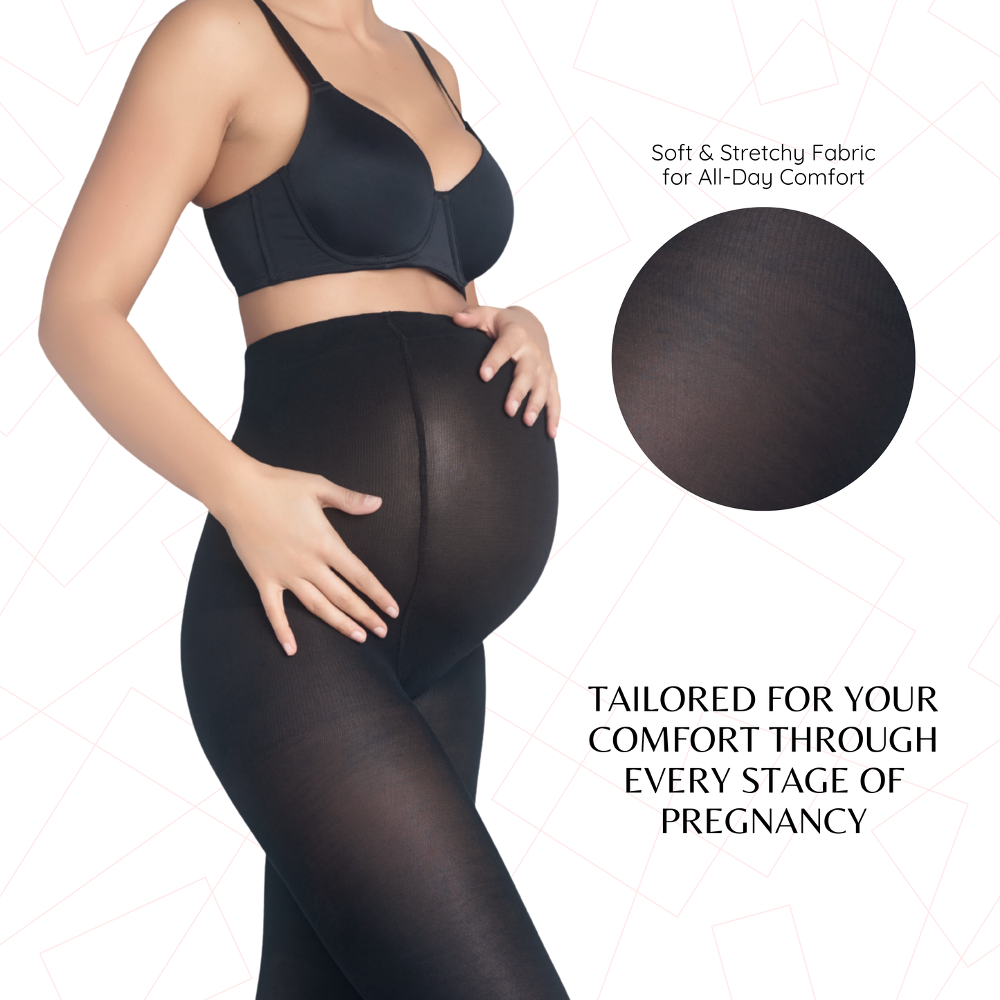 PENTI Maternity Tights 40 Den | Black Opaque Pregnancy Pantyhose | Supportive Maternity Leggings for Women