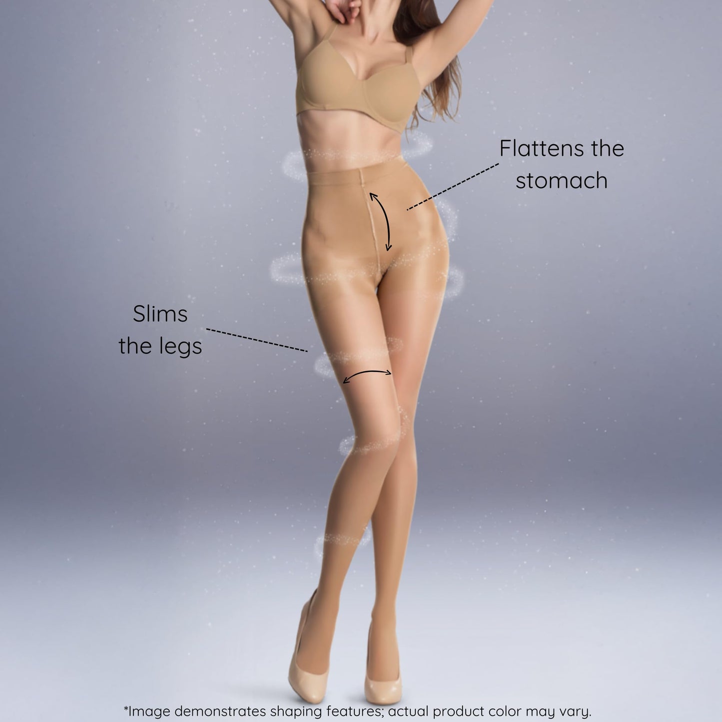 3 Pairs 20 Den Shaper Control Top Pantyhose | High-Waisted Shapewear Tights | Oeko-Tex Certified