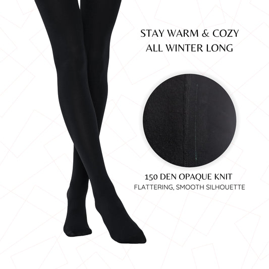 PENTI Thermal Winter Tights for Women | 150 Den Warm Fleece-Lined Insulated Pantyhose | Thick Opaque Underlayer