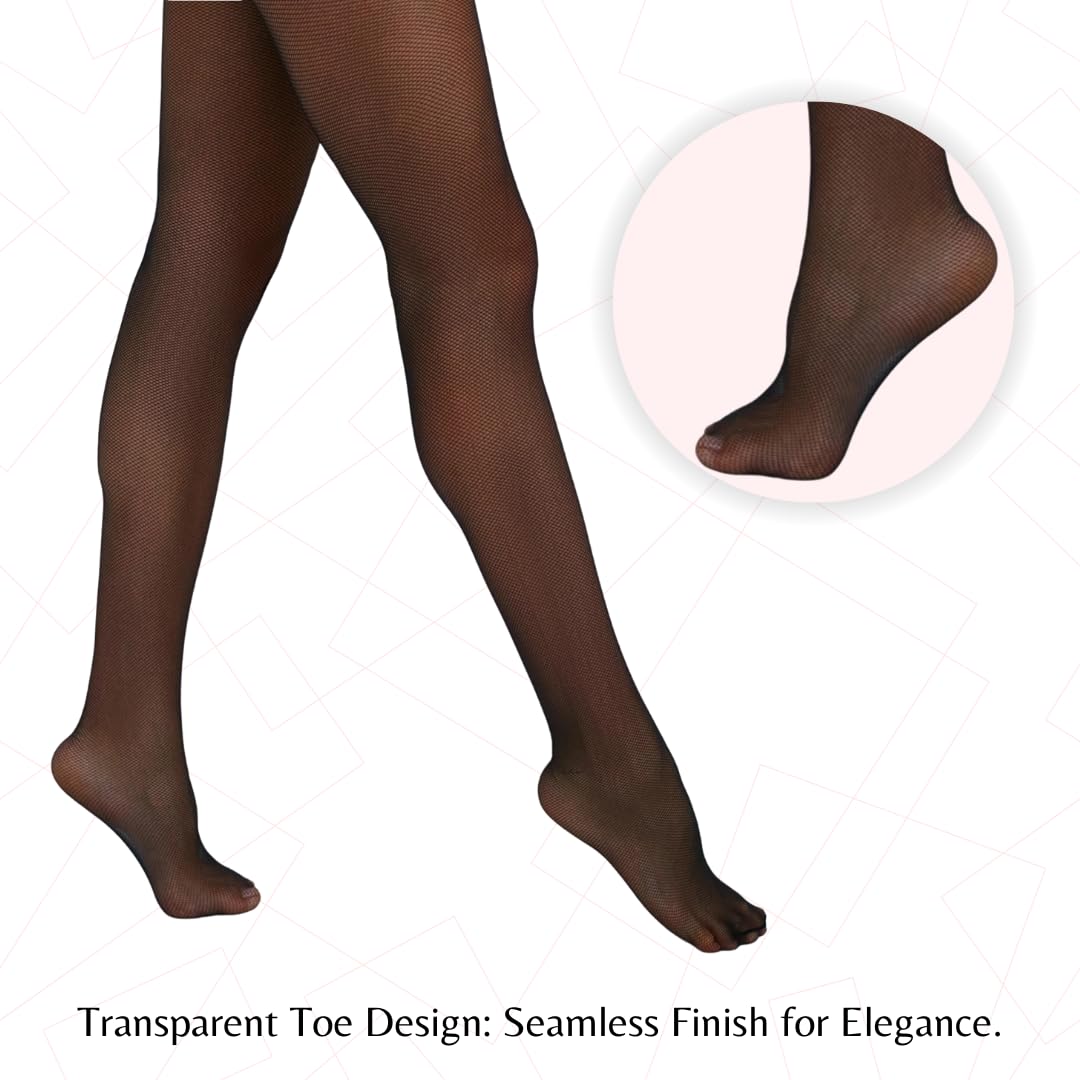 PENTI Tulle Women's Pantyhose | 15 Den Fine Mesh Sheer Tights with Fishnet Style | Comfort & Durable, Black